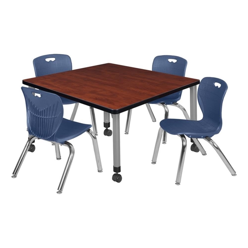 36" Square Mobile Table with 4 Stack Chairs Z554