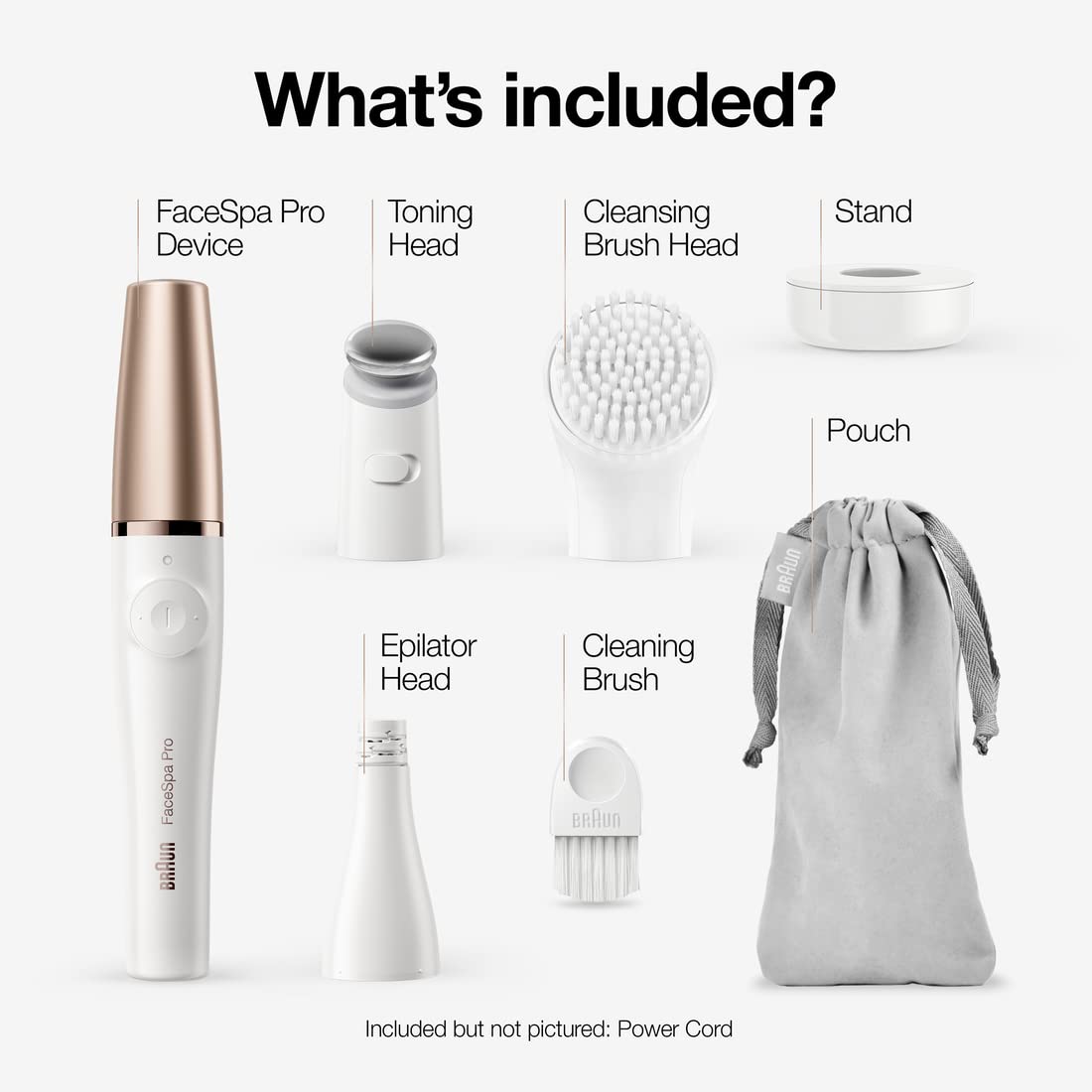 Facial Hair Removal Device 3-in-1 Epilating Cleansing Brush and Skin Toning S331