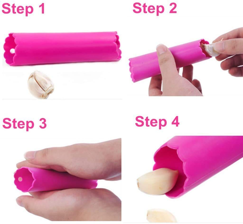 Stainless Steel Garlic Press with Silicone Peeler U1345