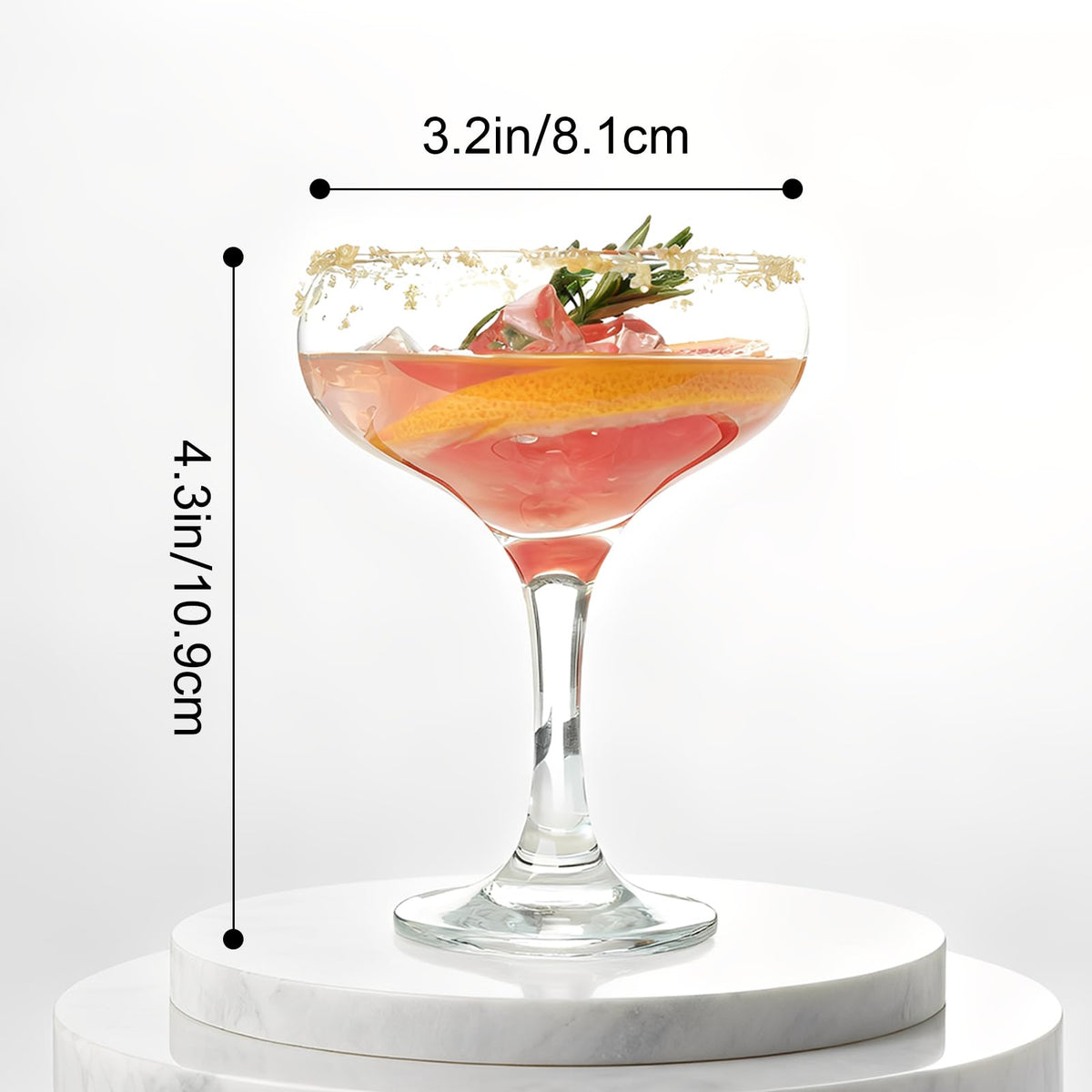Clear 5.07 oz Stemmed Cocktail Glasses Set of 6 B197593