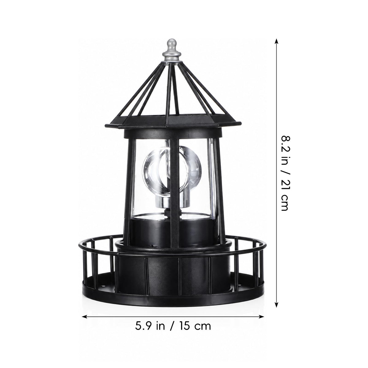 Solar Lighthouse Rotating LED Light IP65 Waterproof Outdoor Lamp R39218