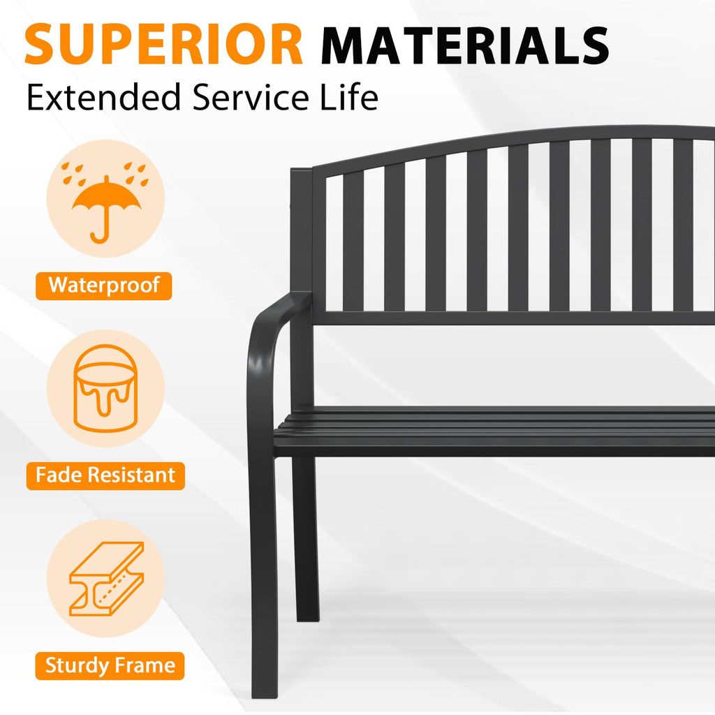 50" Anti-Rust Weatherproof Outdoor Bench W3753