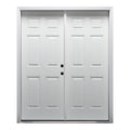 Primed Left Hand In-Swing 6-Panel Exterior Prehung Door F889675