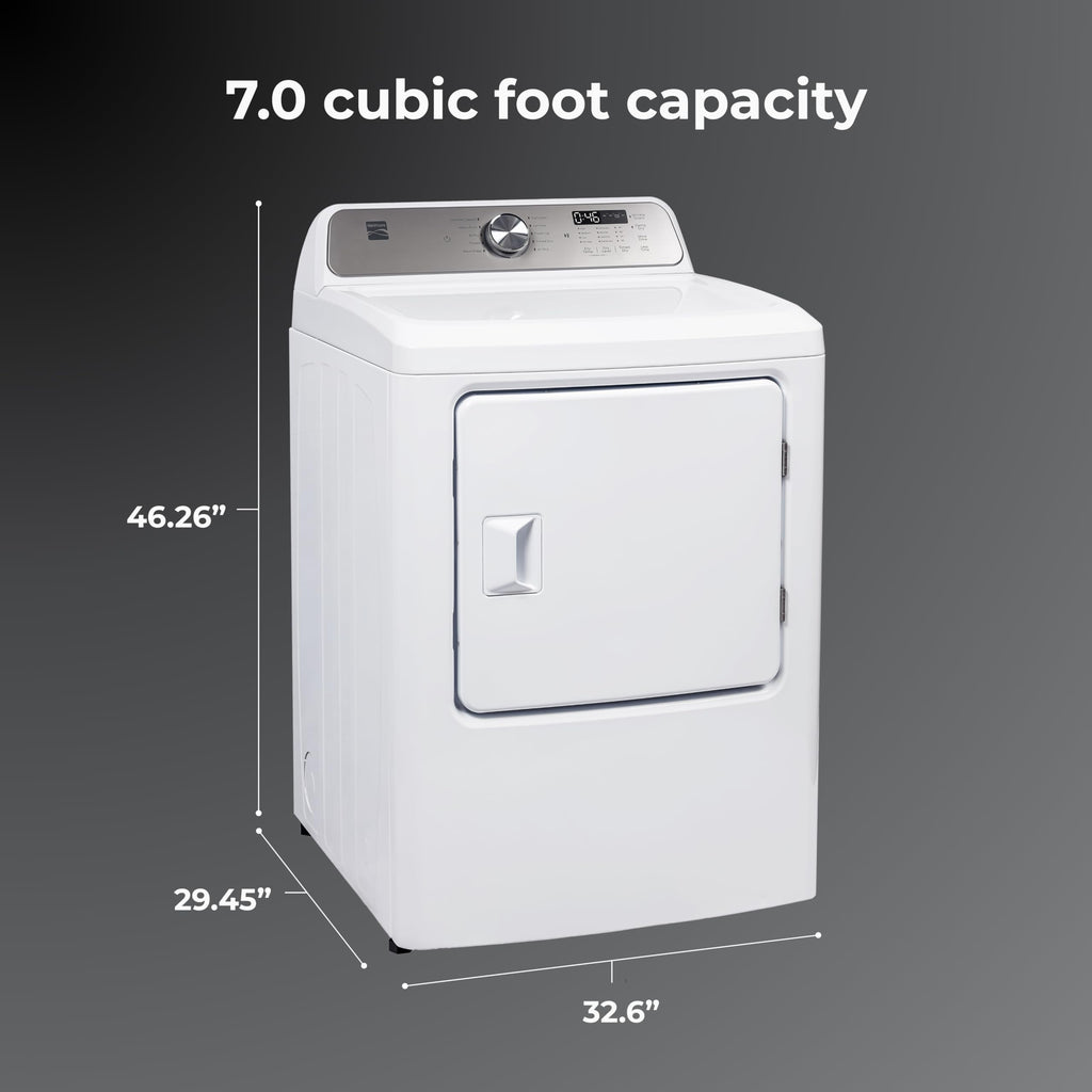 7.0 cu. ft. Front Load Electric Dryer - White D462