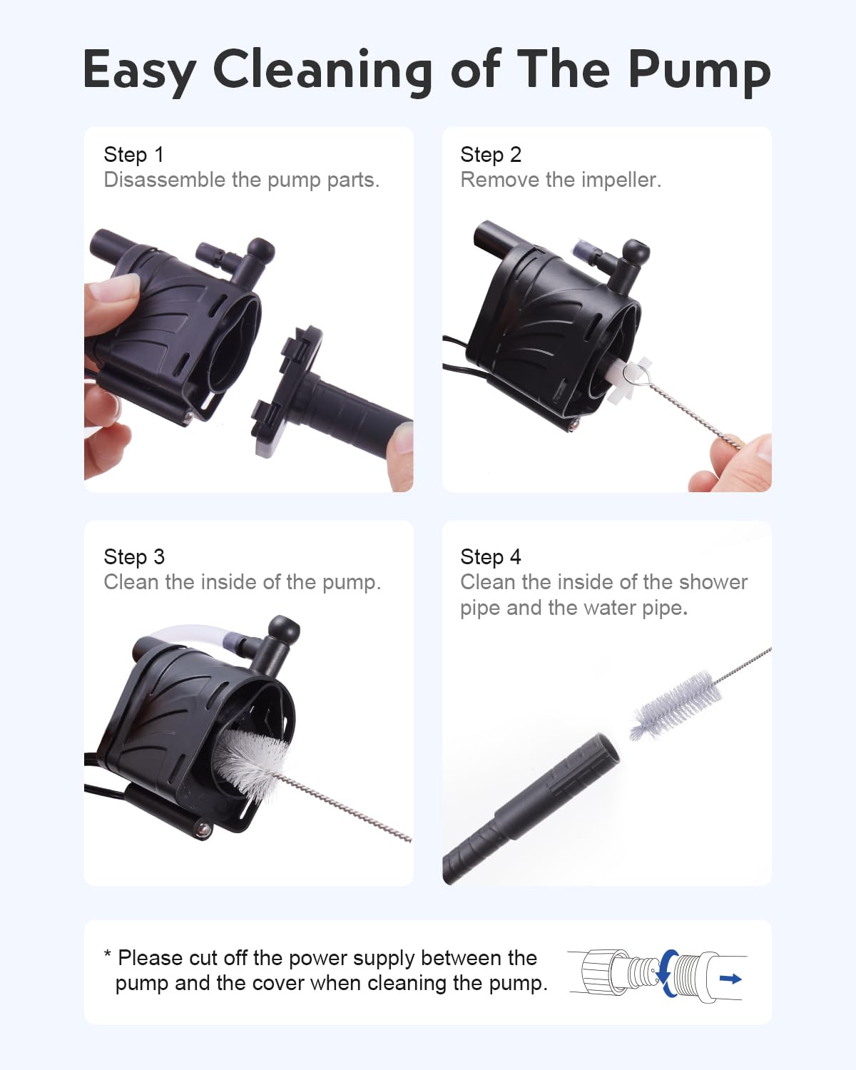 7-in-1 Fish Tank Cleaning Kit with Algae Scraper & Aquarium Brushes S3615