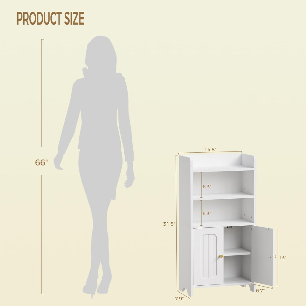 White 2 Door Bathroom Storage Cabinet O530514