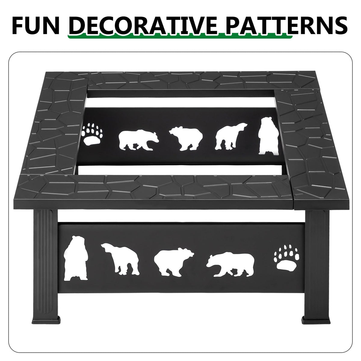 32" Outdoor Wood Burning Fire Pit Table D51701