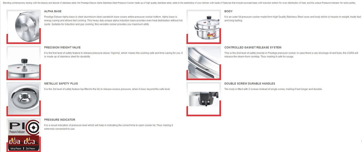 Stainless Steel Pressure Cooker, 2 Liters K5324
