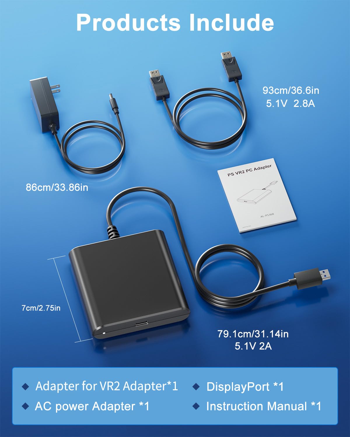 Adapter for VR2 with DP 1.4 Cable & 15W AC Power Supply G61257