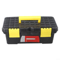 10 Inch Plastic Toolbox with Dual Layer Organization and Secure Latch, Black T62832