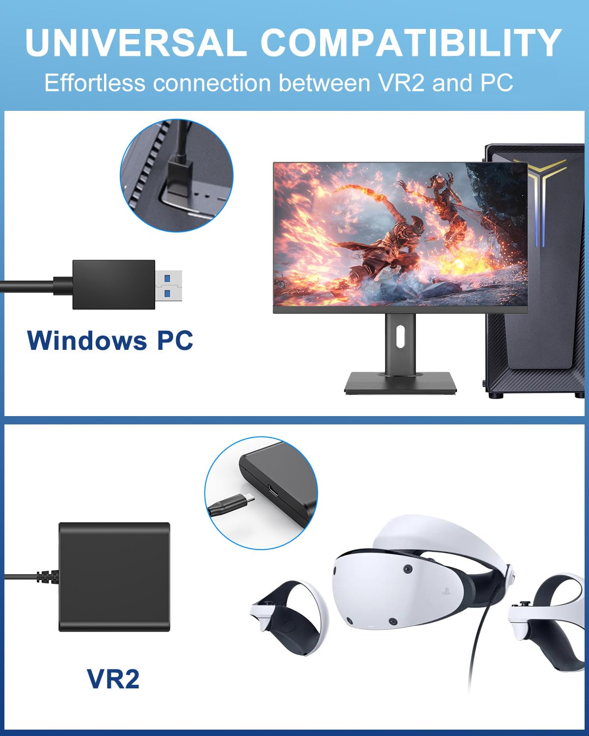 Adapter for VR2 with DP 1.4 Cable & 15W AC Power Supply G61257