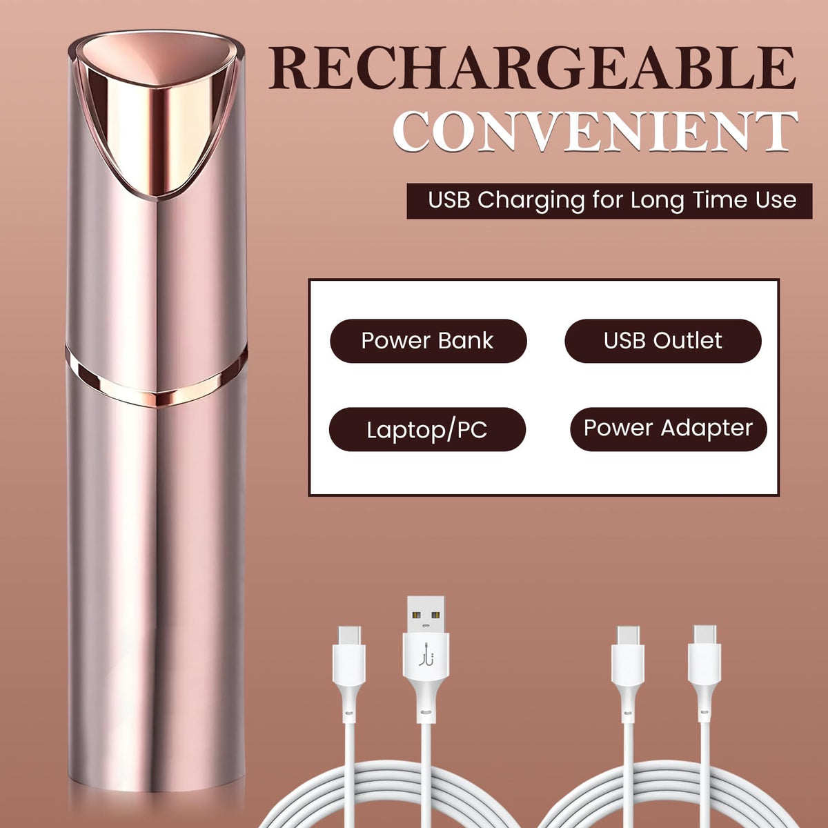 2 in1 Rechargeable Facial Hair Removal & Eyebrow Shaver with LED Light R513