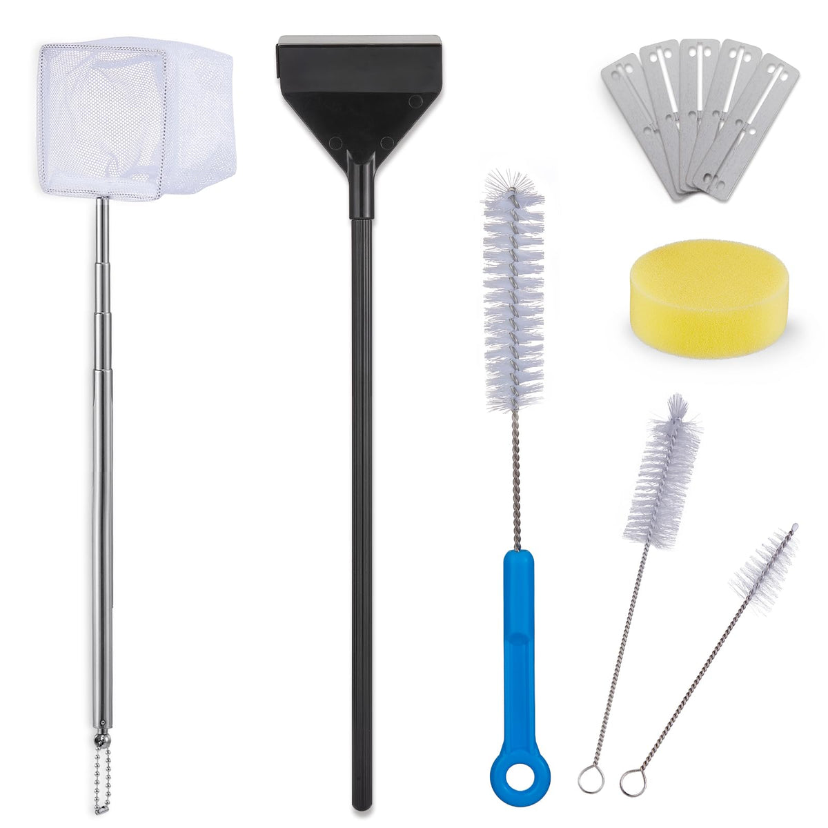 7-in-1 Fish Tank Cleaning Kit with Algae Scraper & Aquarium Brushes S3615