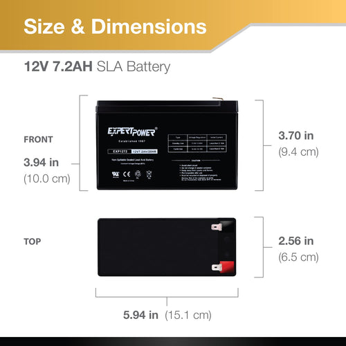 12V 7.2Ah SLA Battery with F2 Terminals X267231