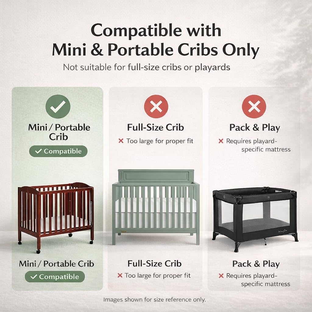 3” Two-Sided Fiber Portable Mini Crib Mattress Y6374