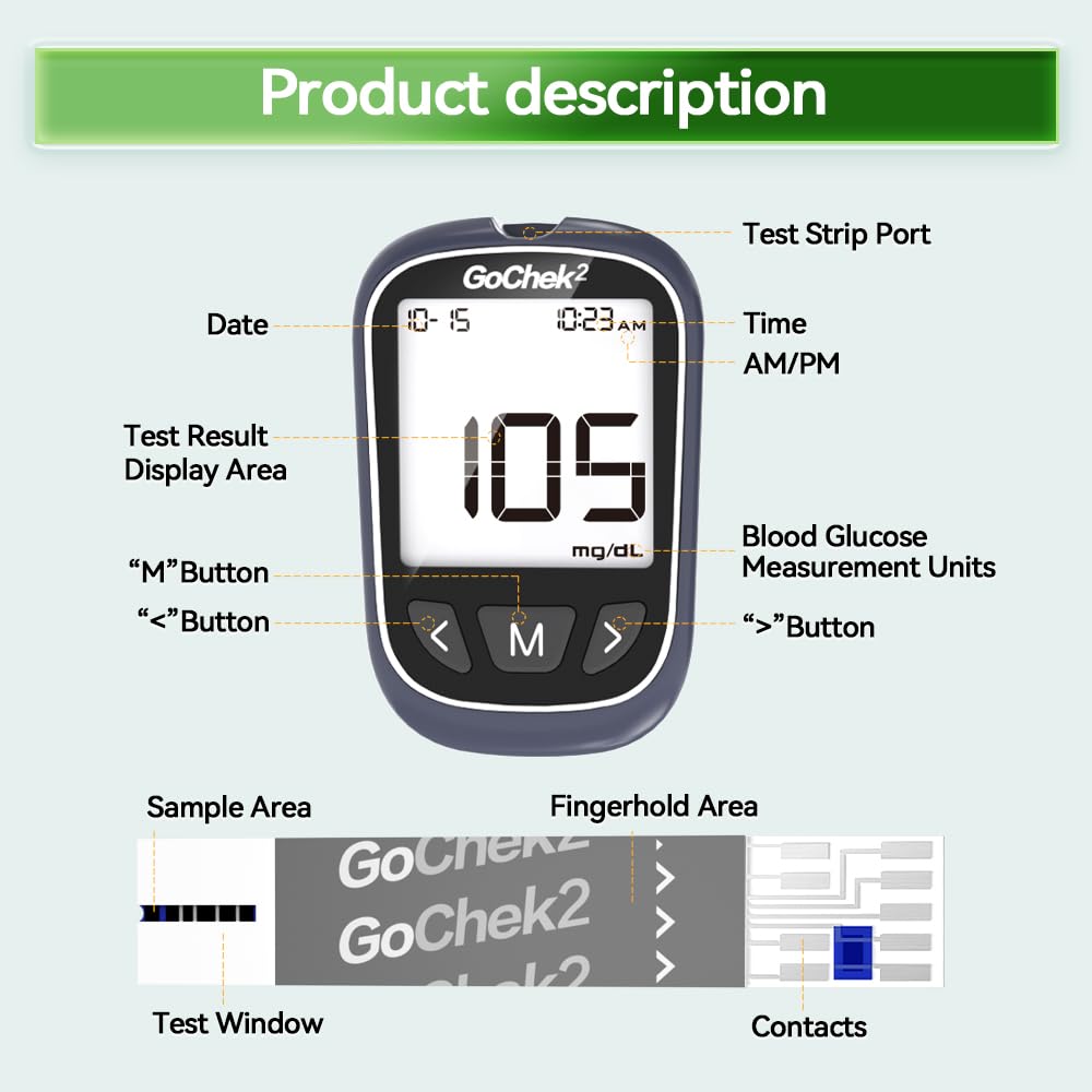 Blood Glucose Monitor Kit 100 Strips & Lancets C6127