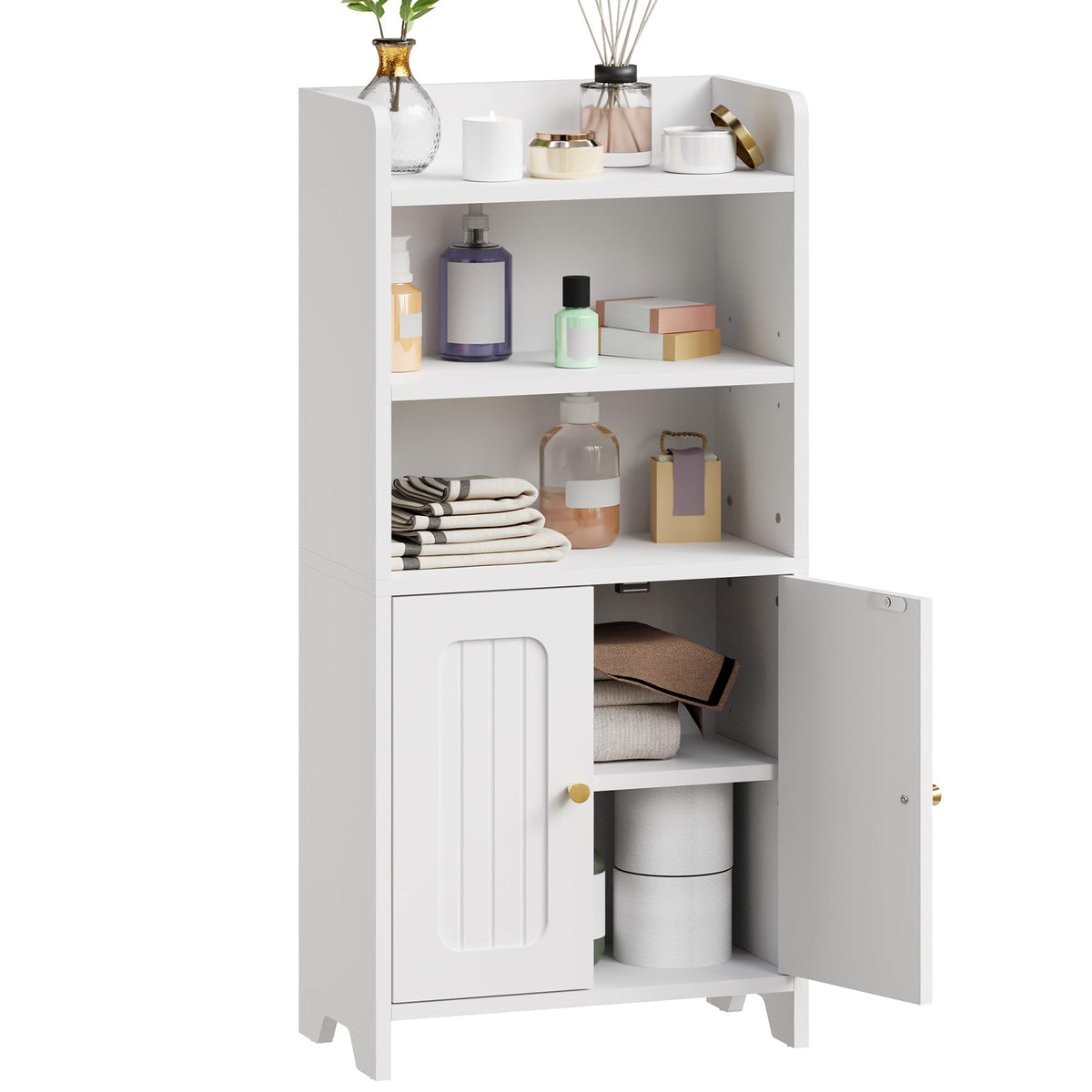 White 2 Door Bathroom Storage Cabinet O530514