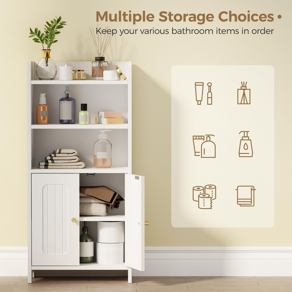 White 2 Door Bathroom Storage Cabinet O530514