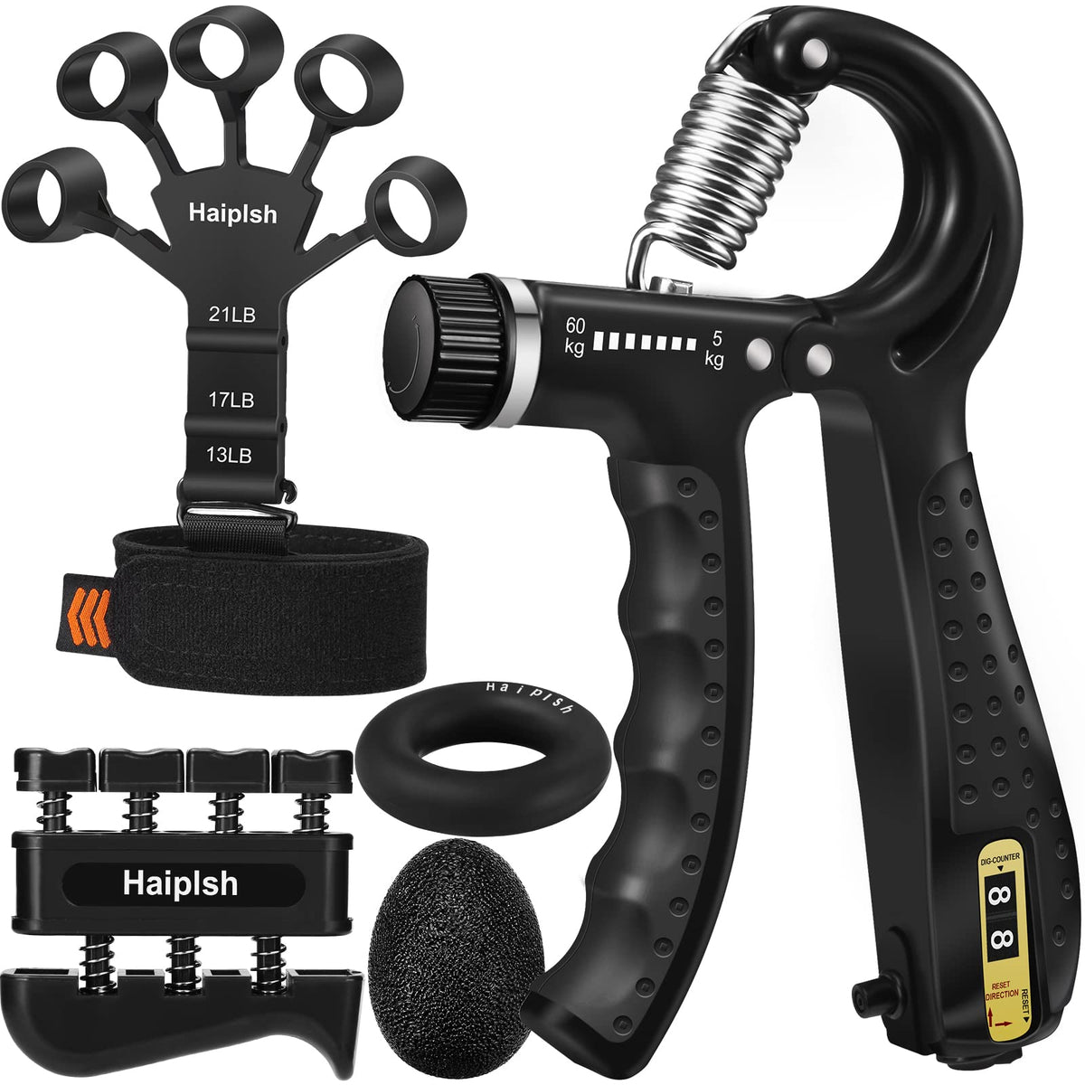 5 Pack Silicone Hand Grip Strengthener Kit H233
