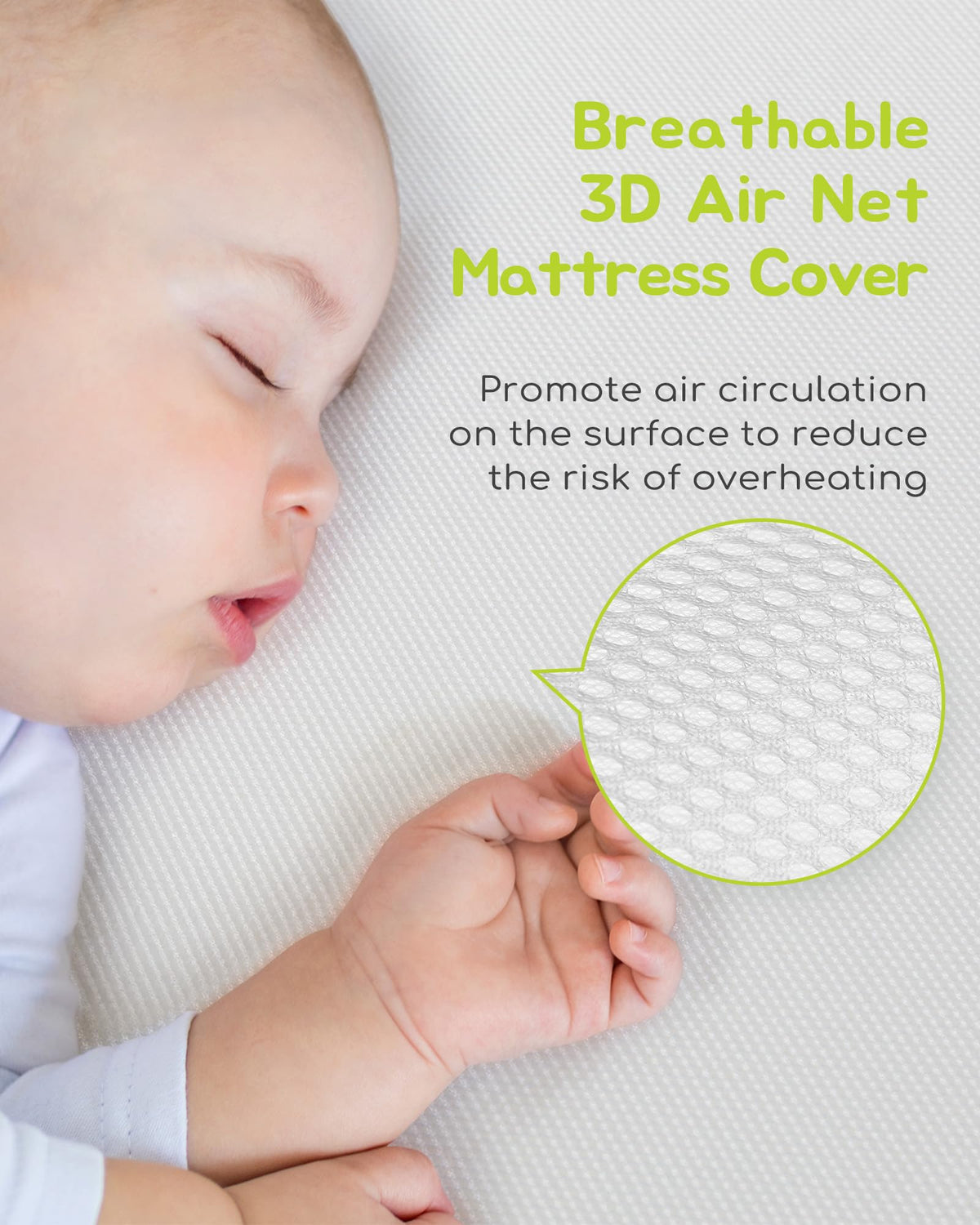 Breathable Standard Full Size Crib Mattress with Waterproof Machine Washable Cover V24888