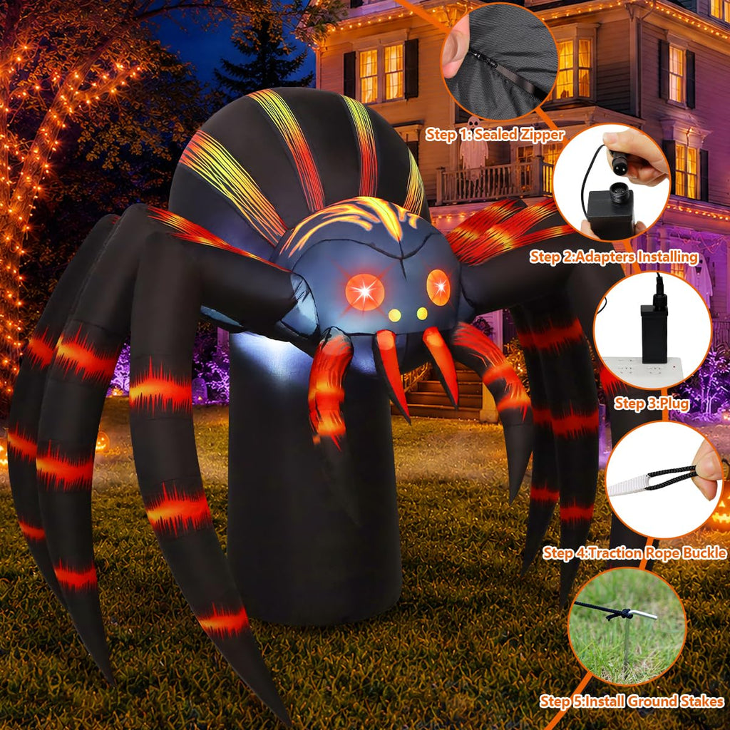 7FT Halloween Inflatables Yard Decor with LEDs O8093
