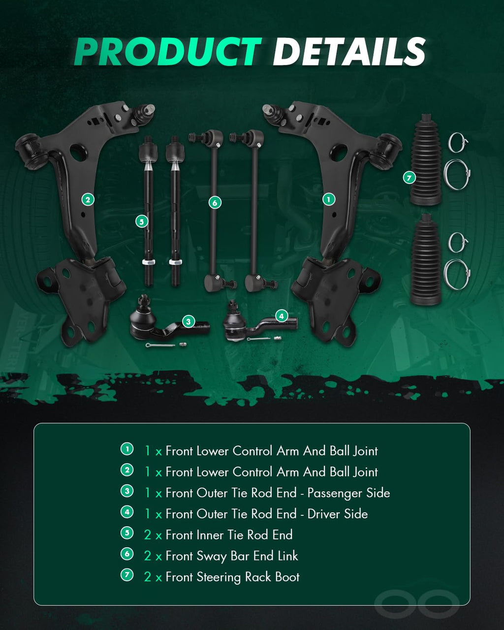 10pcs Front Suspension Kit P997
