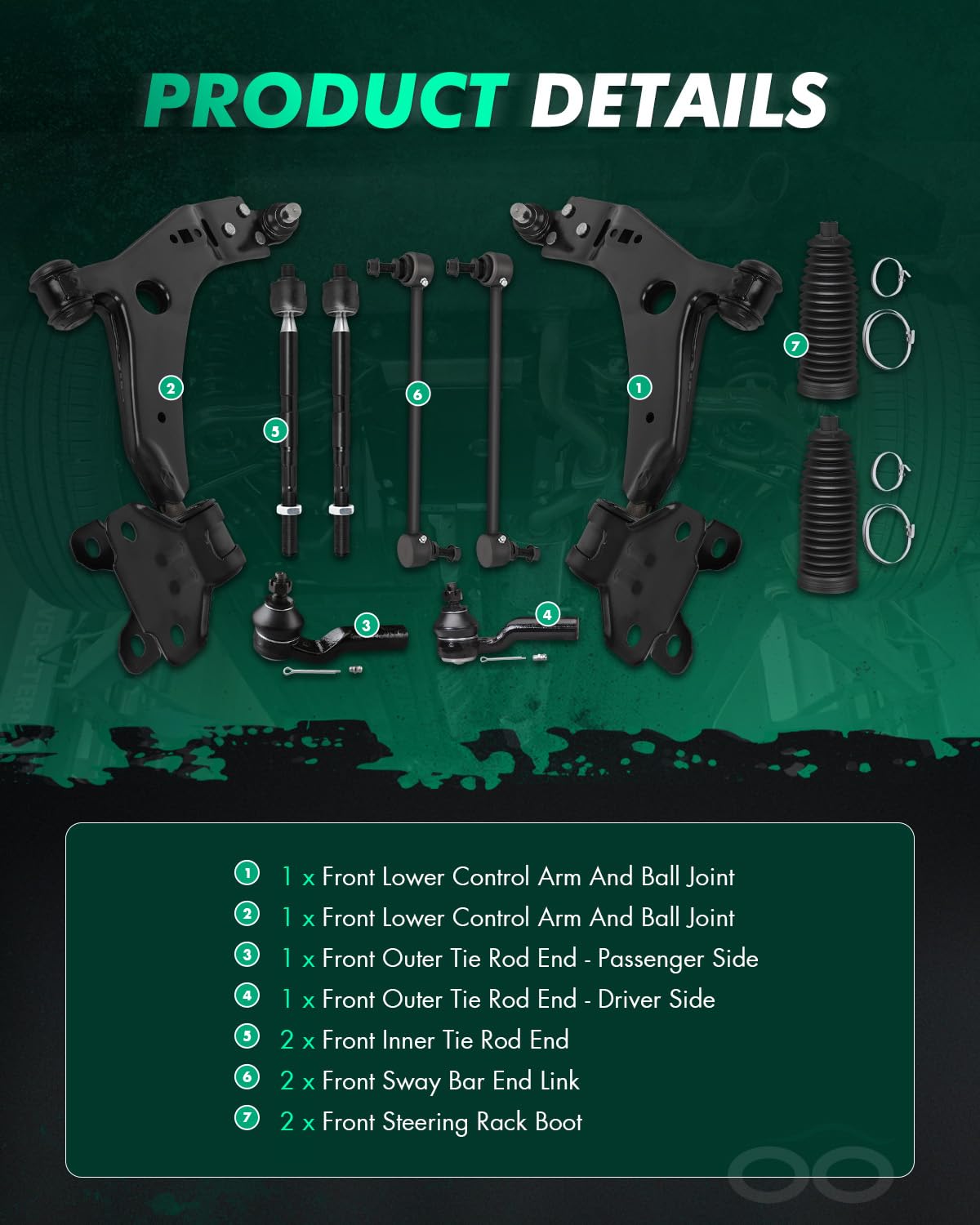 10pcs Front Suspension Kit P997