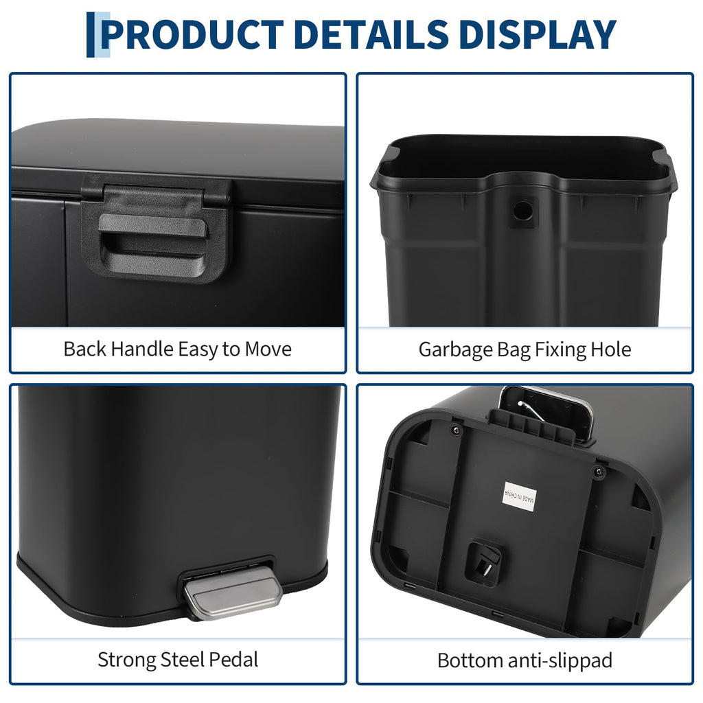 12L Stainless Steel Slim Trash Can S84687