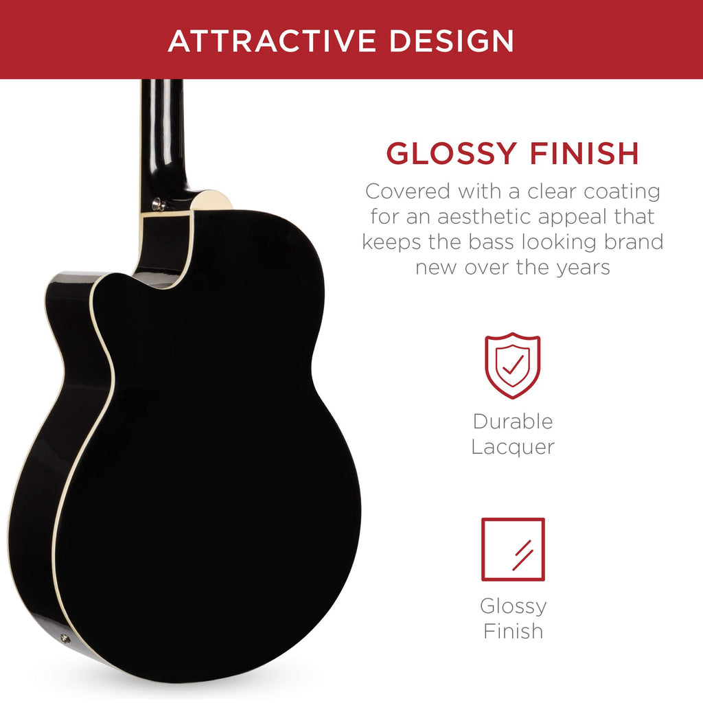 Full Size 4 String Black Acoustic Electric Bass Guitar U798025