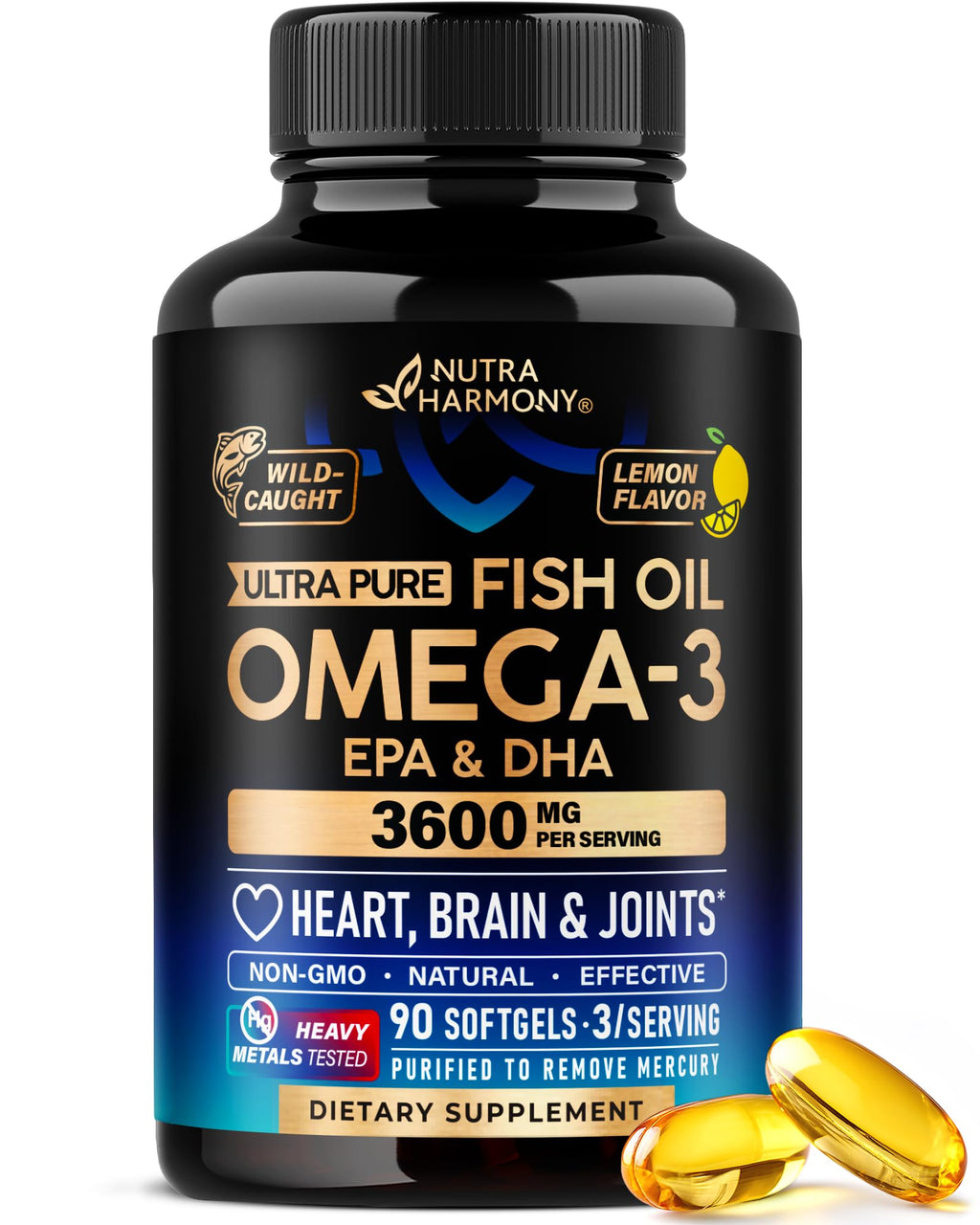 Omega 3 Fish Oil 3600 mg 90 Softgels P4627