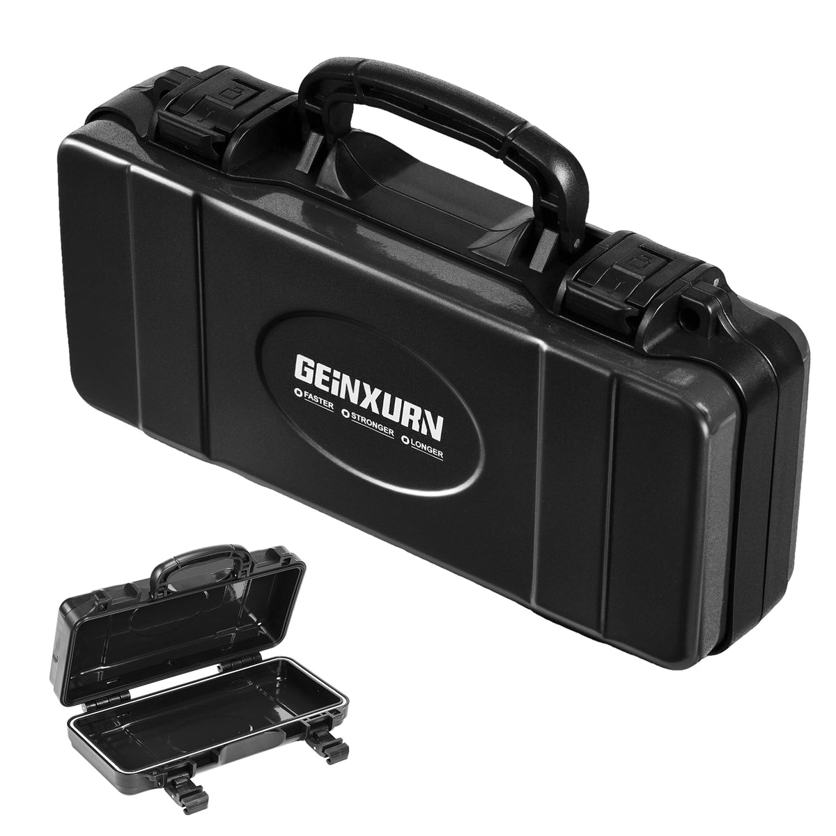Black Steel Tool Box with Safety Latch and Handle F233