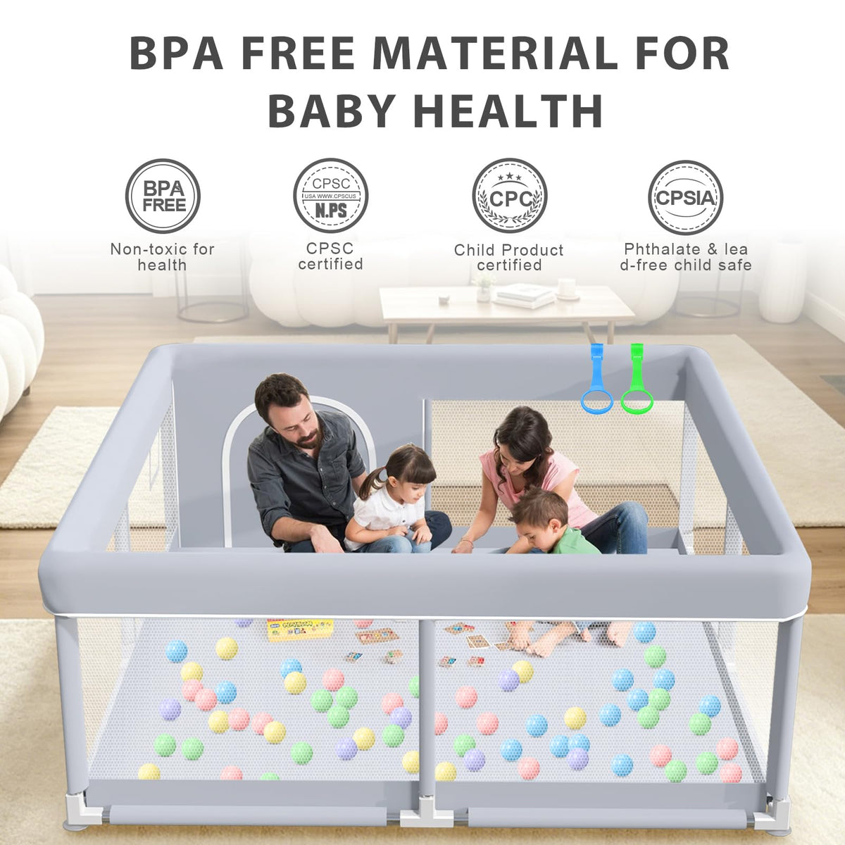 50 x 50 Inch Baby Playpen with Breathable Mesh U739901