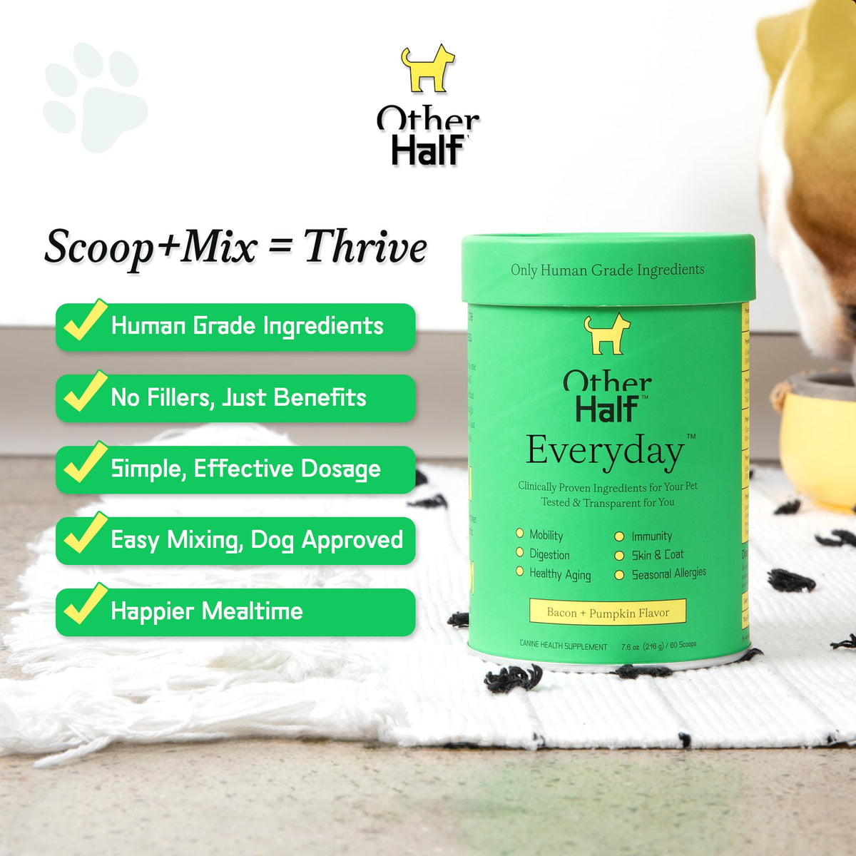 Dog Multivitamin Supplement with Glucosamine Chondroitin Omega 3 Probiotics D484380