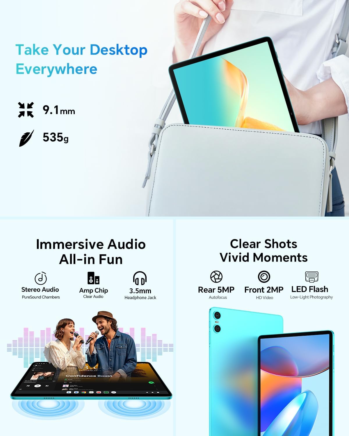 10.1" Android 2-in-1 Tablet Bundle with Keyboard Mouse Case O76809