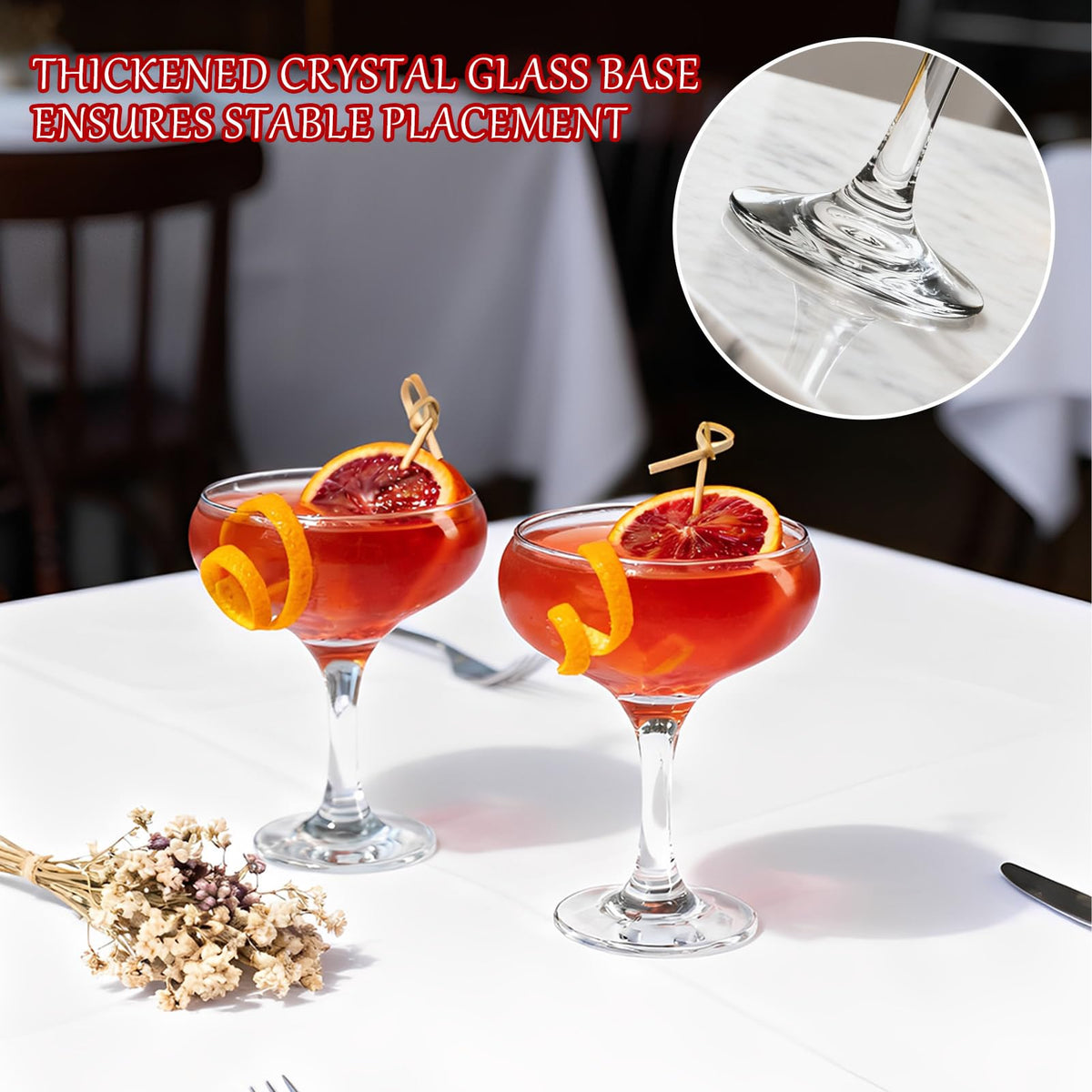 Clear 5.07 oz Stemmed Cocktail Glasses Set of 6 B197593