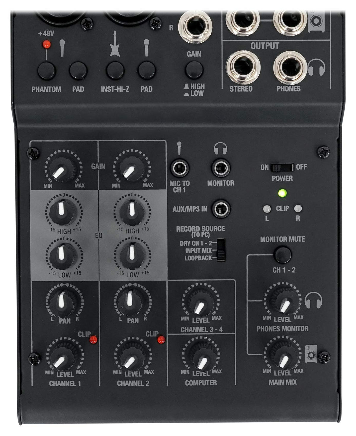 4-Channel Pro Recording Mixer with USB Interface D209