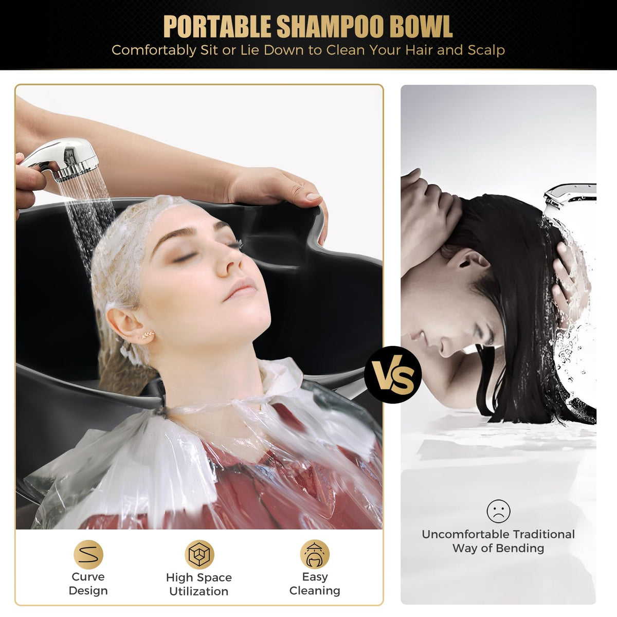 Portable Electric Pump Shampoo Bowl with 2 Buckets T696439