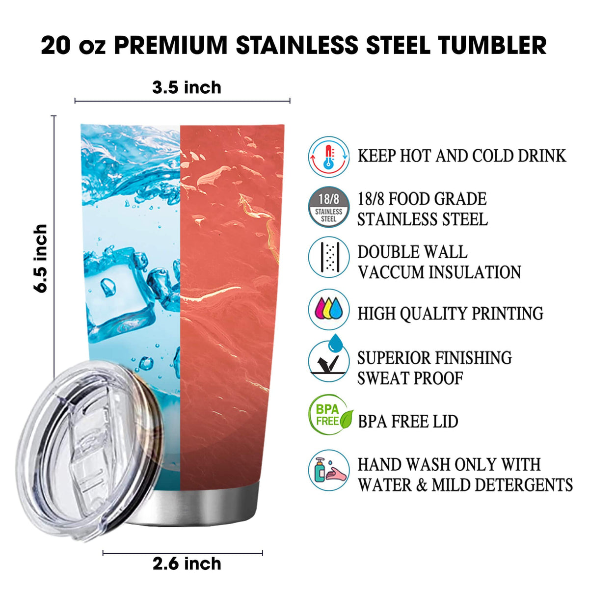 20oz Stainless Steel Tumbler Cup J3952