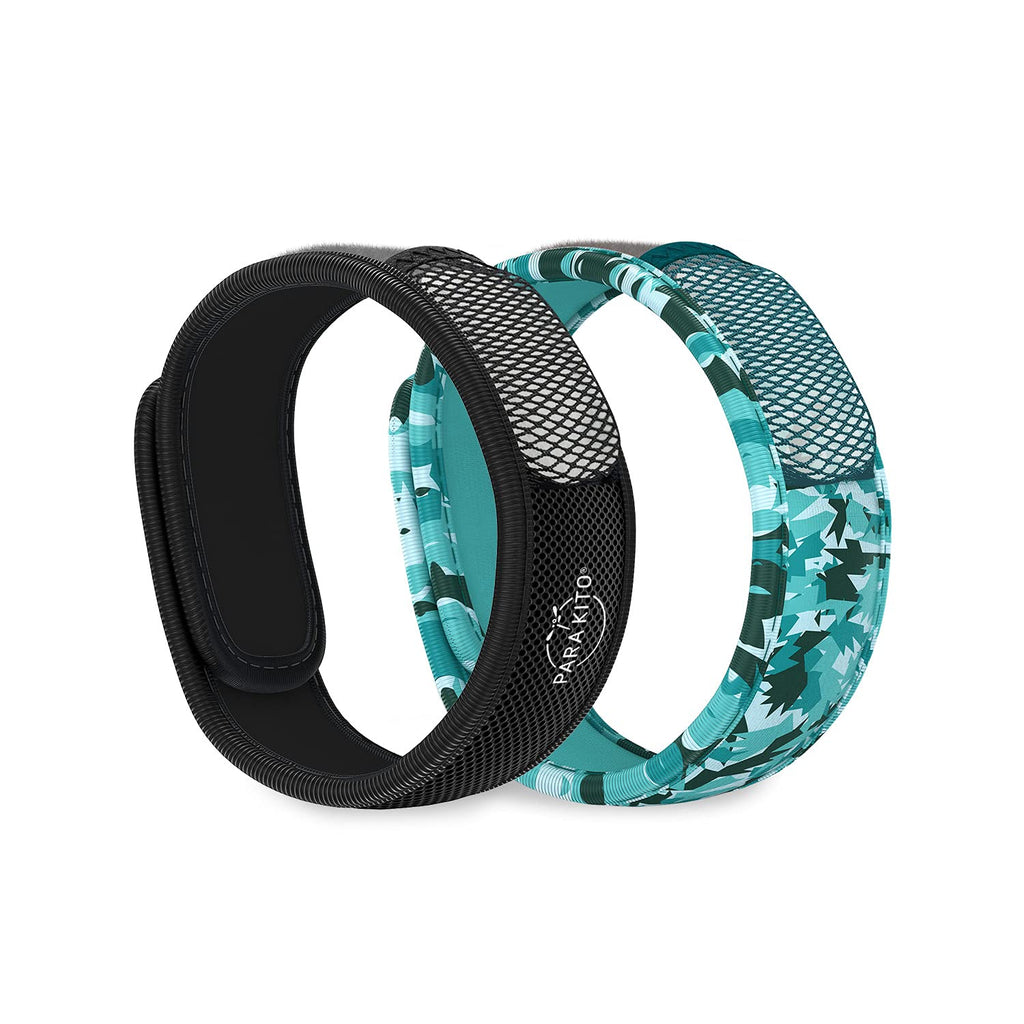 Mosquito Repellent Bracelets + Refill Pellets Bundle Peppermint Oil Black C92520