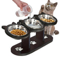 Raised Cat Bowls with 3 Stainless Steel Bowls Y808