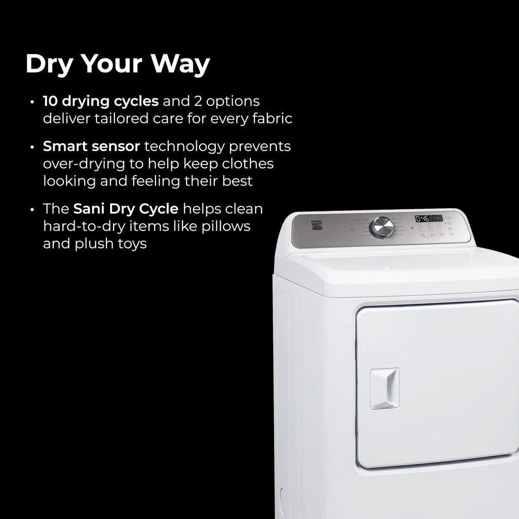 7.0 cu. ft. Front Load Electric Dryer - White D462