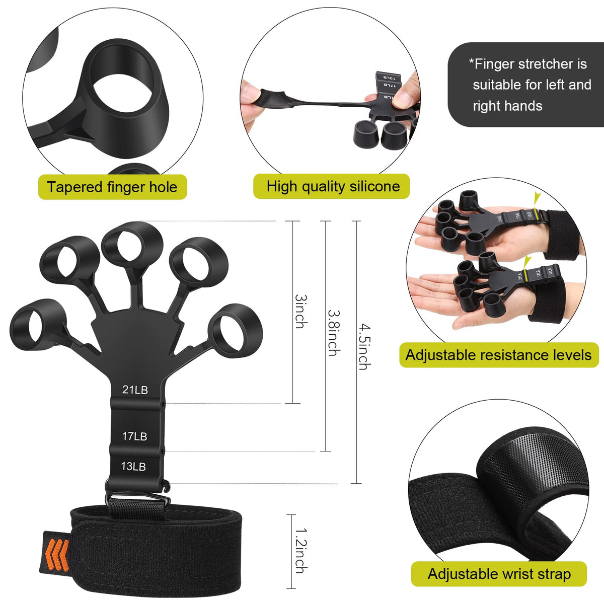 5 Pack Silicone Hand Grip Strengthener Kit H233