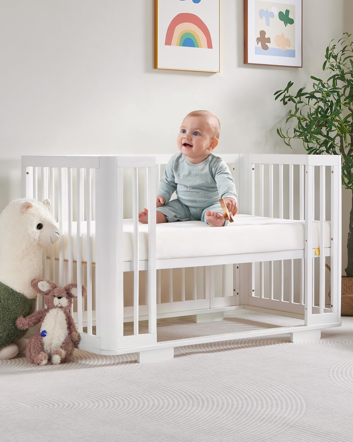Breathable Standard Full Size Crib Mattress with Waterproof Machine Washable Cover S484732