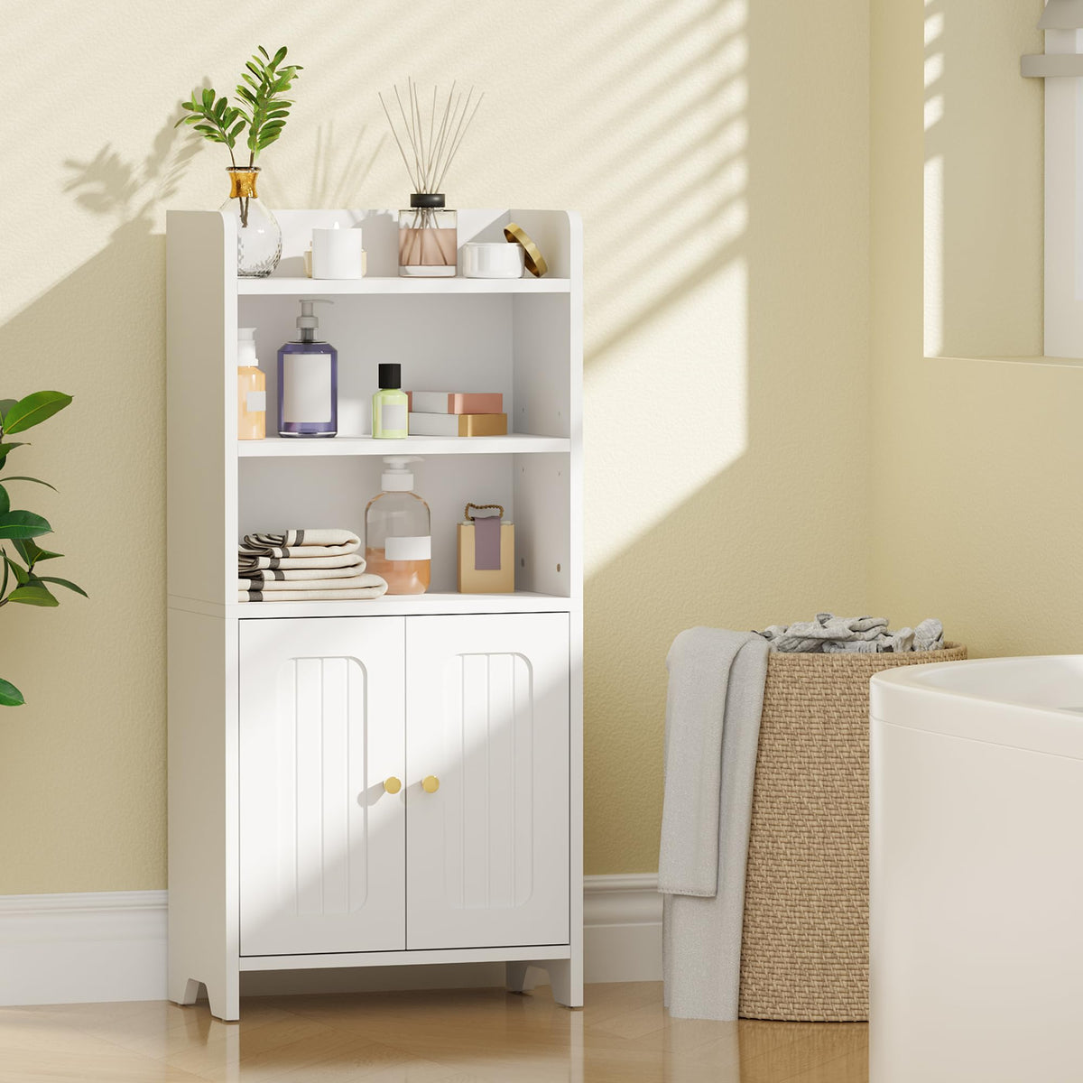 White 2 Door Bathroom Storage Cabinet O530514