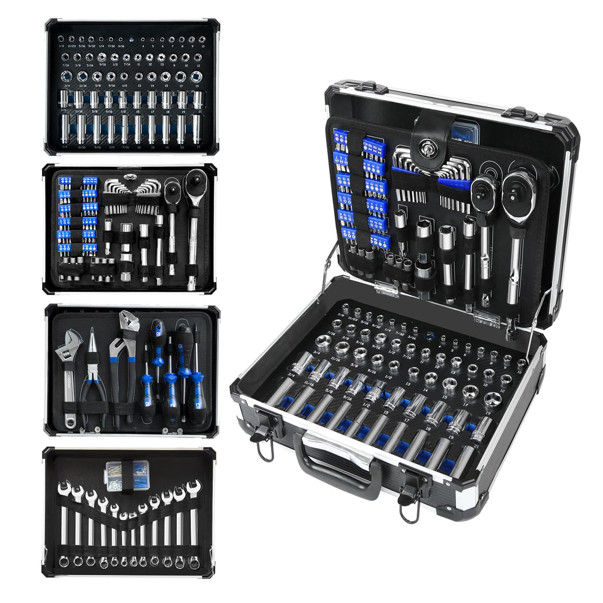 240-Pieces Mechanic Tool Set with Aluminium Tool Box R88693