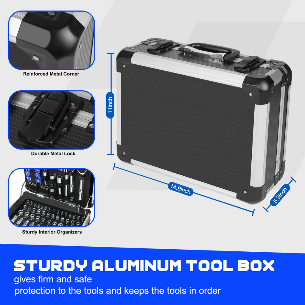 240-Pieces Mechanic Tool Set with Aluminium Tool Box R88693