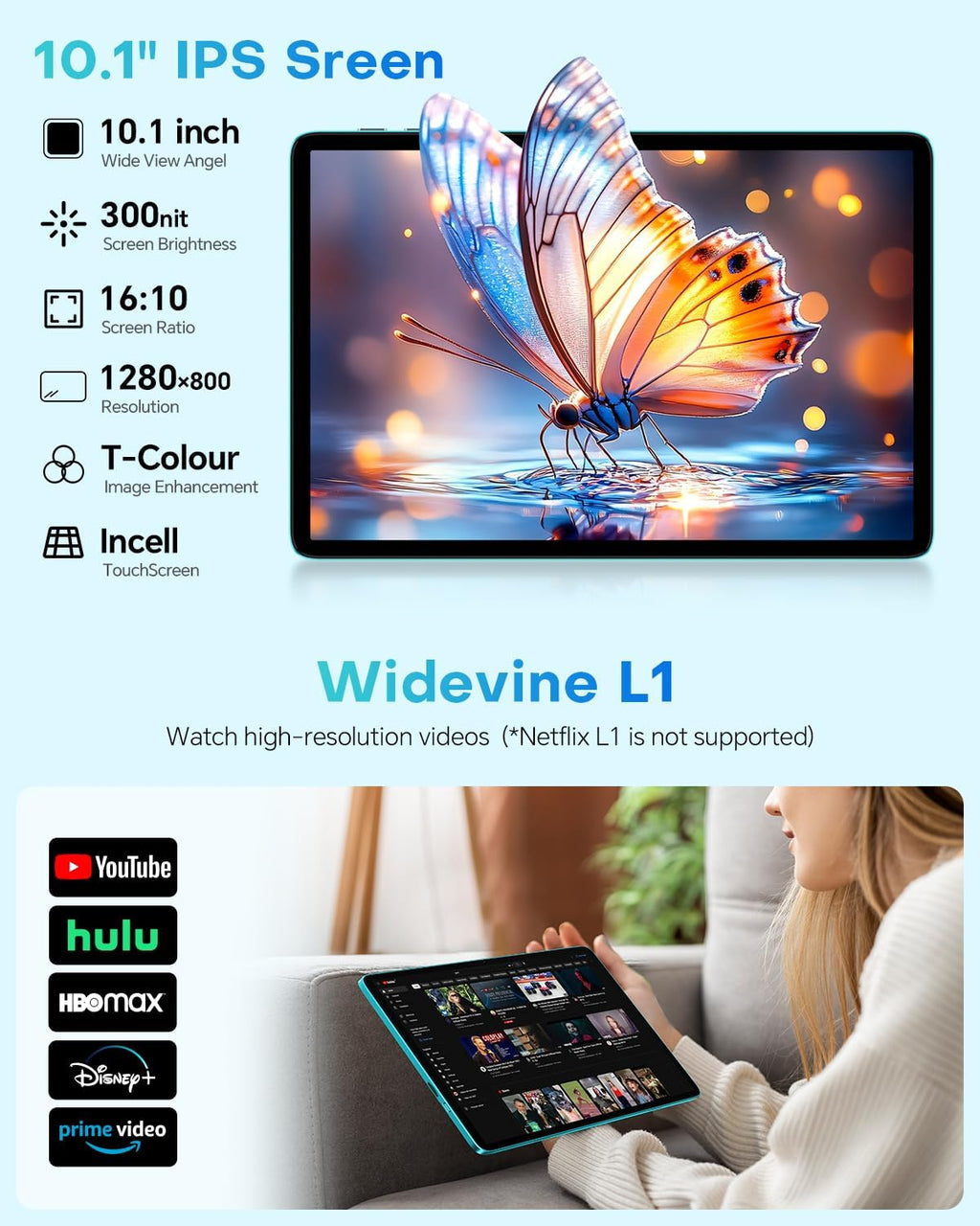 10.1" Android 2-in-1 Tablet Bundle with Keyboard Mouse Case O76809