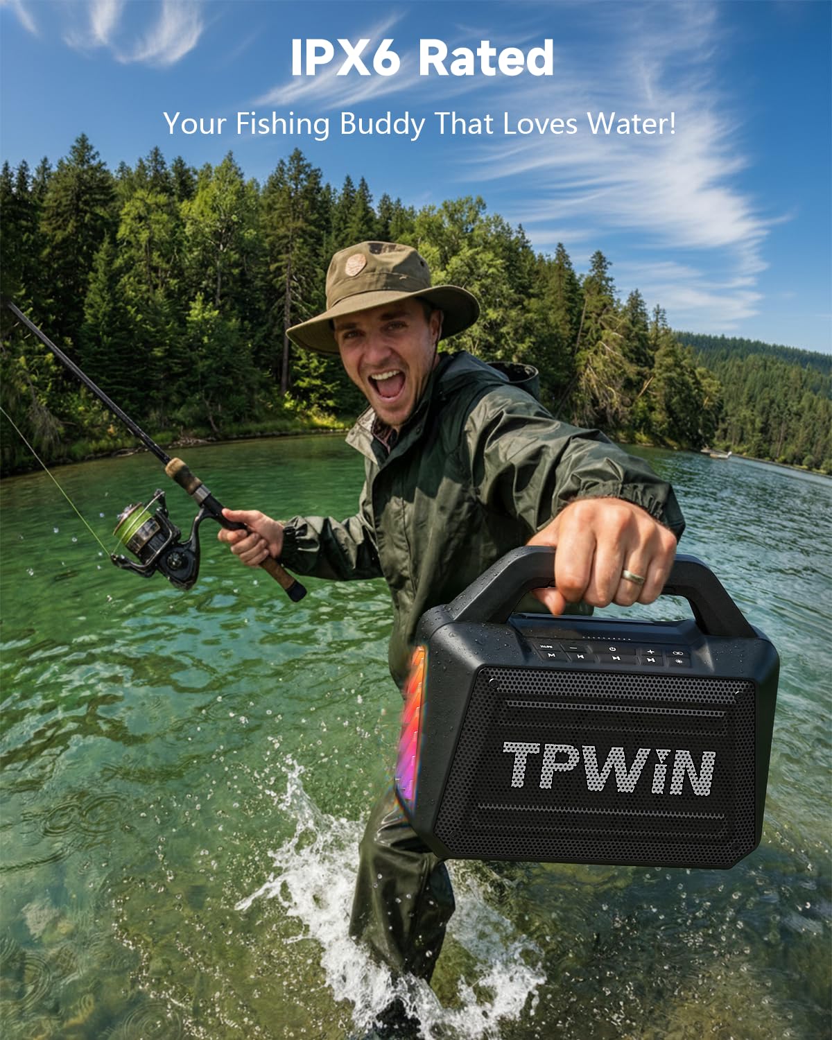 80W IPX6 Waterproof Portable Bluetooth Speaker F8505
