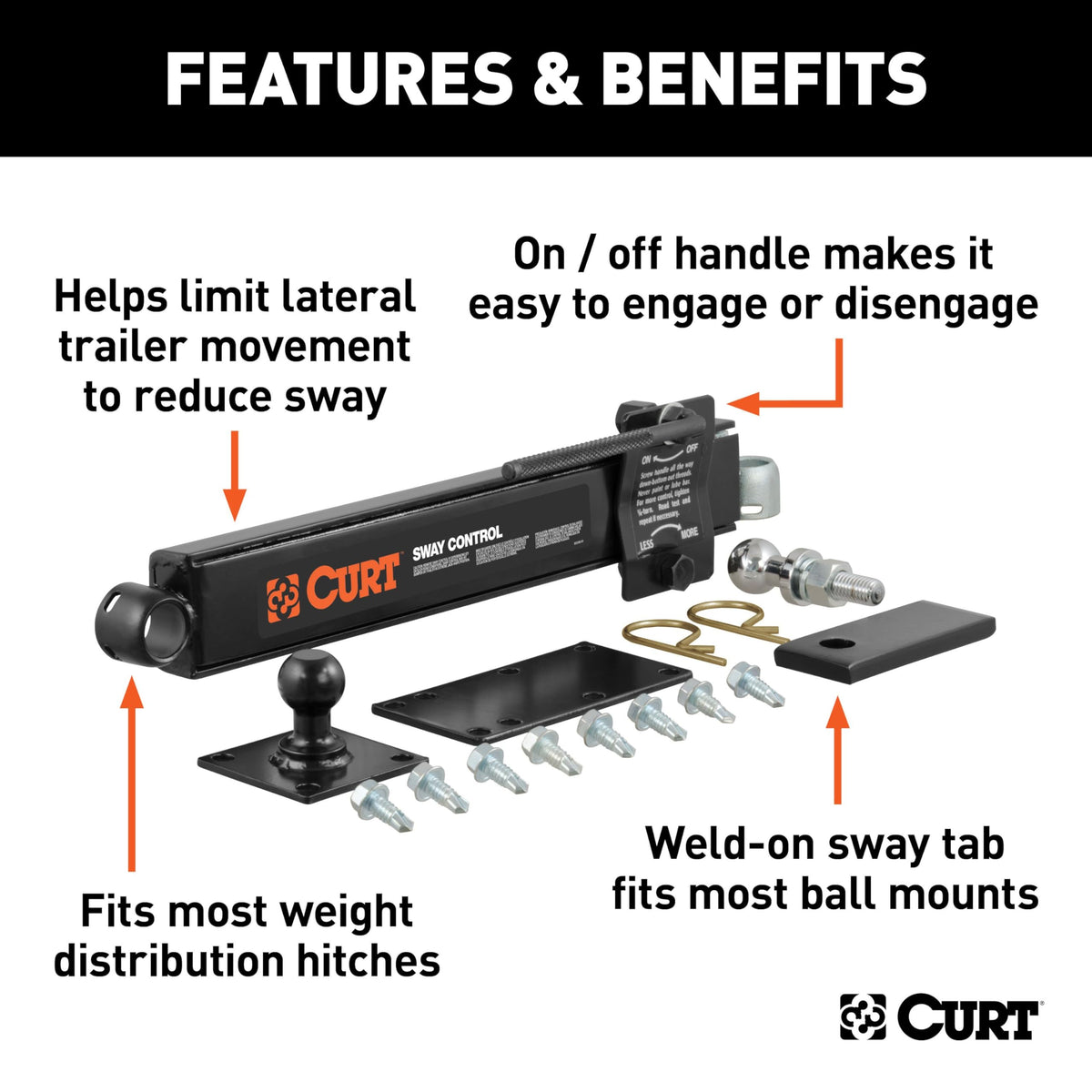 Trailer Sway Control Kit for Weight Distribution Hitches F3465