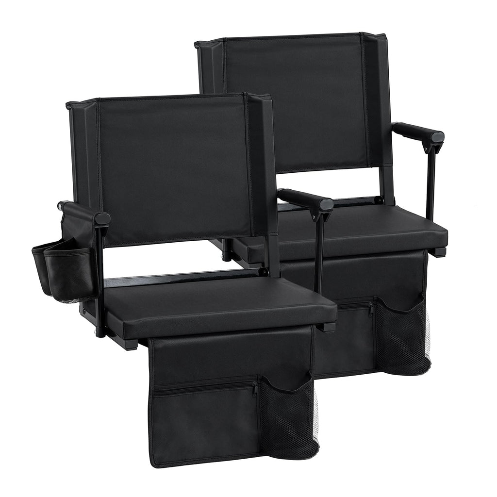 2 Pack Stadium Seats with Back Support & Cup Holders H306